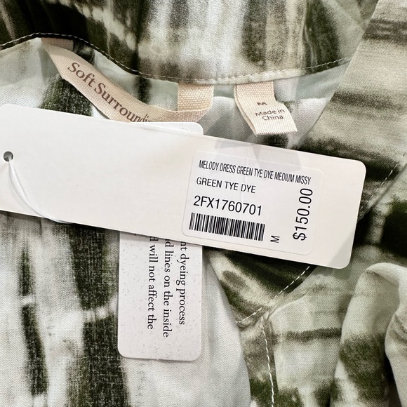 NEW Soft Surroundings Melody Maxi Dress Green Tye Die-Size Medium - Picture 8 of 11